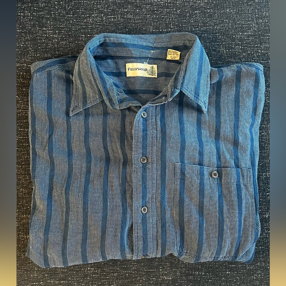 FieldMaster long sleeve button down striped polo